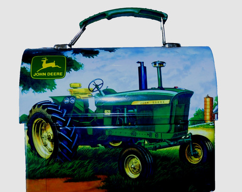 RARE Design! John Deere Tractor Co Lunch Box Signed Edward C. Schaefer 2007 EUC