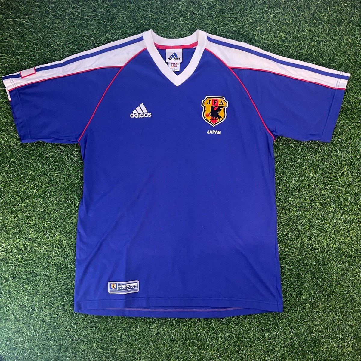Japan 2001 Official Adidas V-Neck Jersey Shirt Kit - JPN XL / US L