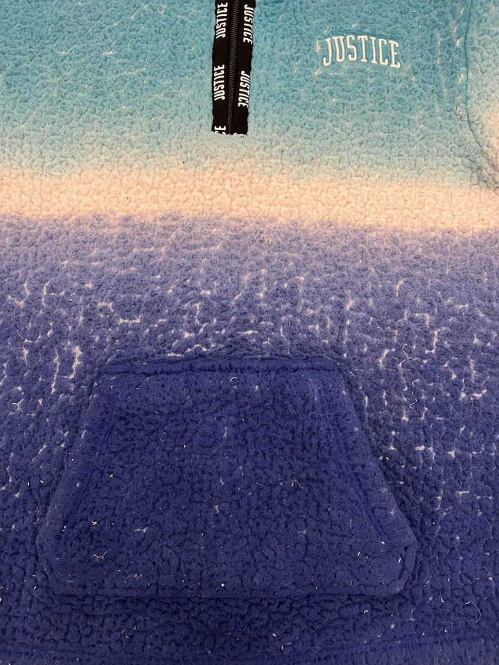 Justice Girls Invierno Sherpa Azul Ombré Polar Sudadera con Capucha/Suéter/Sudadera Talla 8 Foto 4 de 4