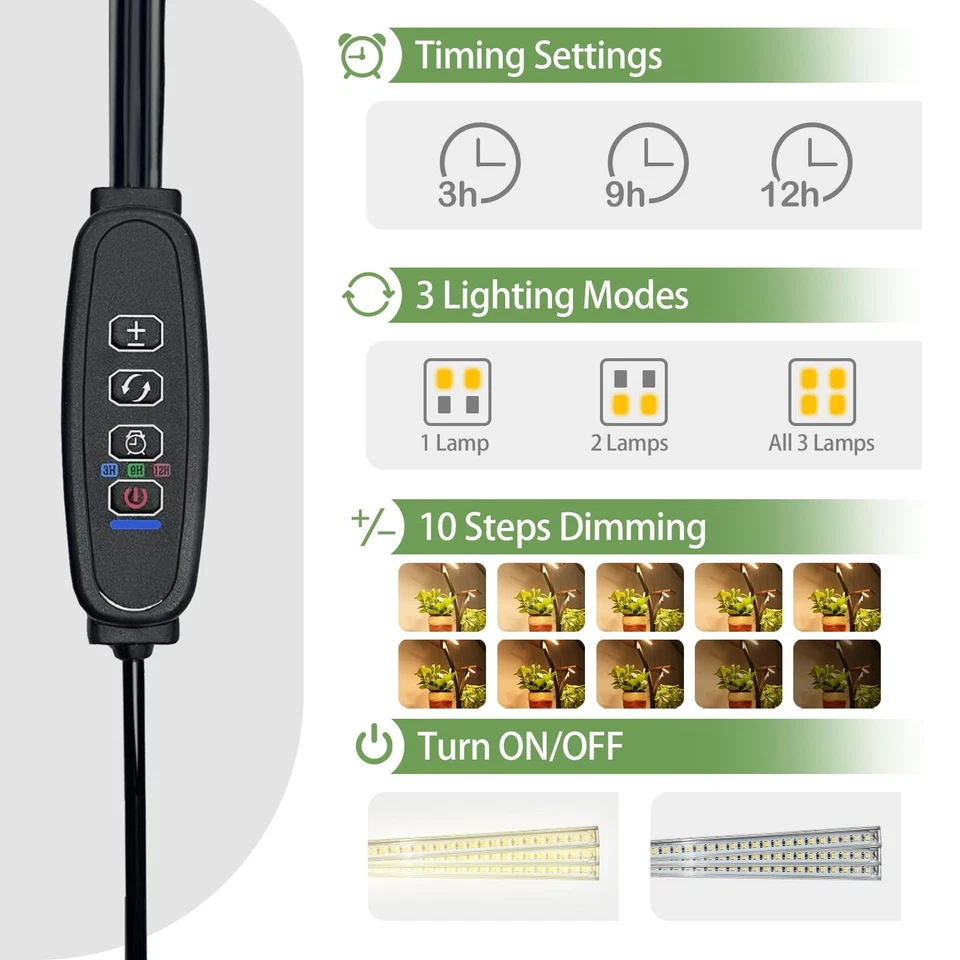 Plant Stand Indoor with Grow Lights Corner Large Flower Holder Display Rack - Image 4 of 4