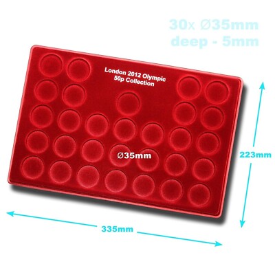 SCHULZ Olympia 2012_MÜNZSAMMLUNG ROTES TABLETT - 30 Kreisfächer_50 Pence