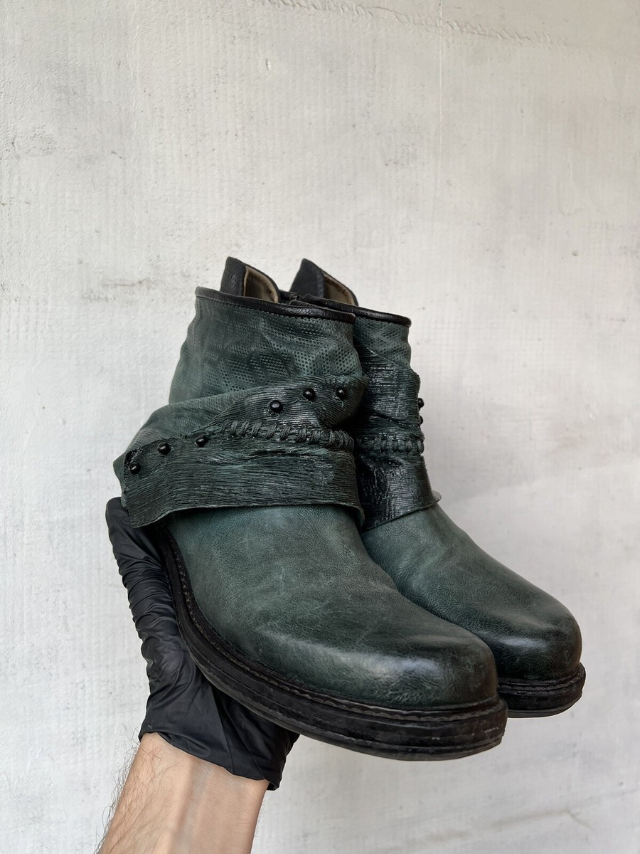 98 Airstep Green Leather Women's Boots Size EUR 40
