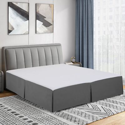 Double Brushed Microfiber Pleated Easy Fit Bed Skirt Ultra Soft Fade and Wrin...