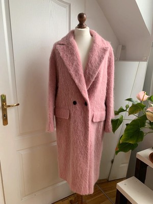 RARE VESTE MANTEAU ZARA ROSE LAINE ALPAGA TAILLE MEDIUM M ÉDITION