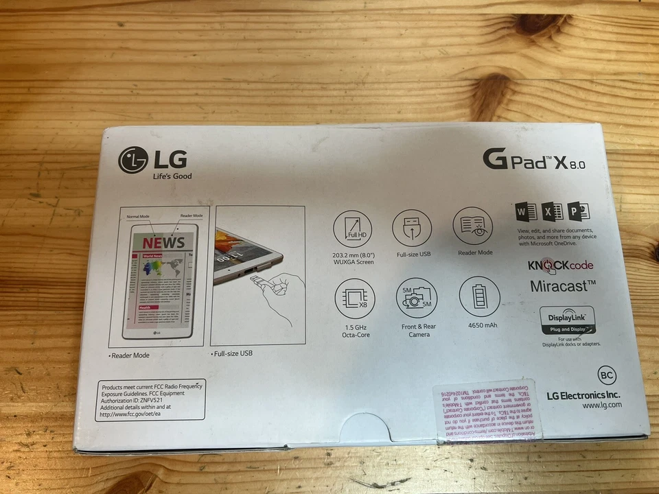 New Sealed LG G Pad X 8.0 LG-V521 T-Mobile Only 16GB White/Gold - Image 3 of 4