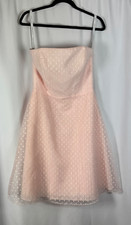 Alfred Angelo Pale Pink Polka Dot Strapless Cocktail Dress Y2K Balletcore 10