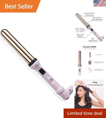 360° Swivel Titanium Curling Wand   1.25'' for Effortless Beach Waves Styling