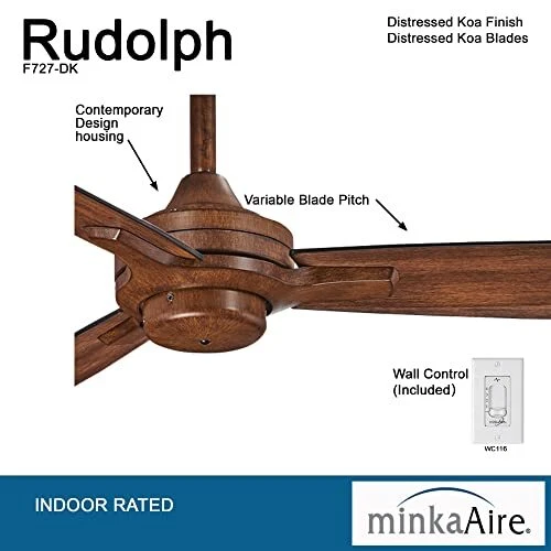Minka-Aire F727-BN/MM, Rudolph 52" Ceiling Fan,  Assorted Sizes , Colors  - Picture 10 of 57