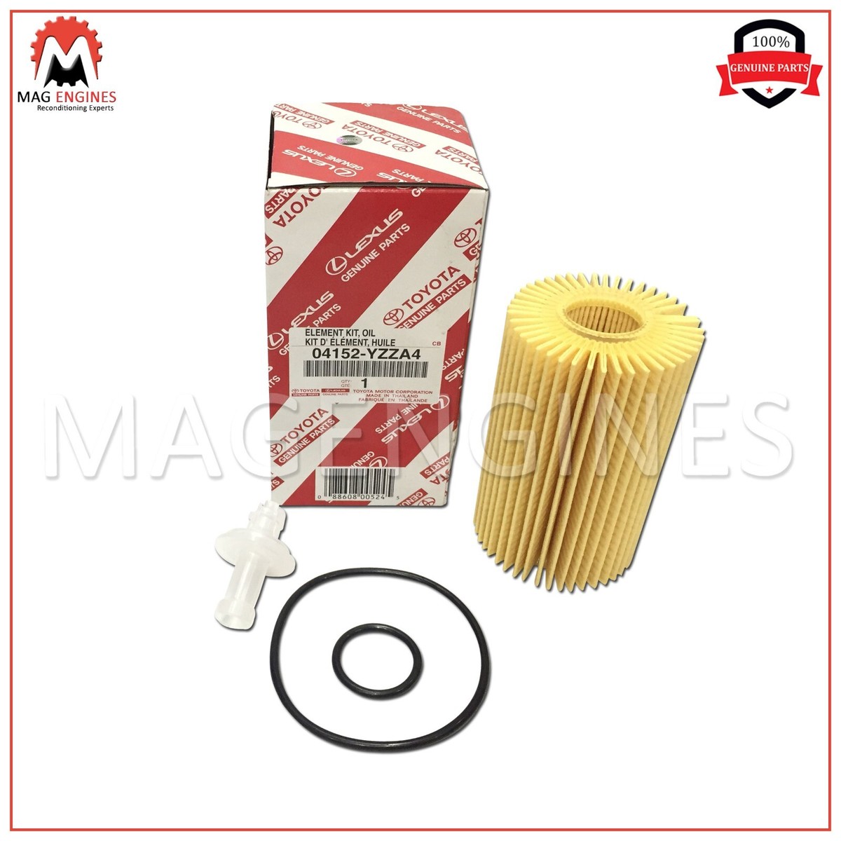 04152-YZZA4 GENUINE OEM OIL FILTER ELEMENT KIT TOYOTA LEXUS