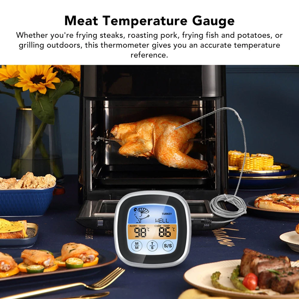 Digital Meat Thermometer LED Display Accurate Reading Meat Temperature Gauge
