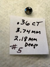 Genuine MONTANA BLUE SAPPHIRE Round .36ct, 3.74mm, 2.18mm Gemstone 5