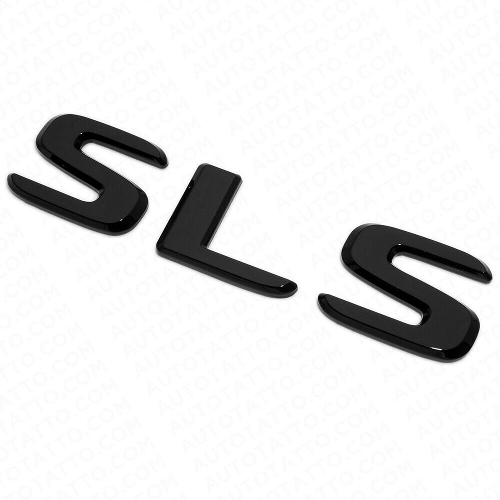 Benz SLS AMG Letter Emblem Trunk Logo Nameplate Badge Decorate Sport Gloss  Black