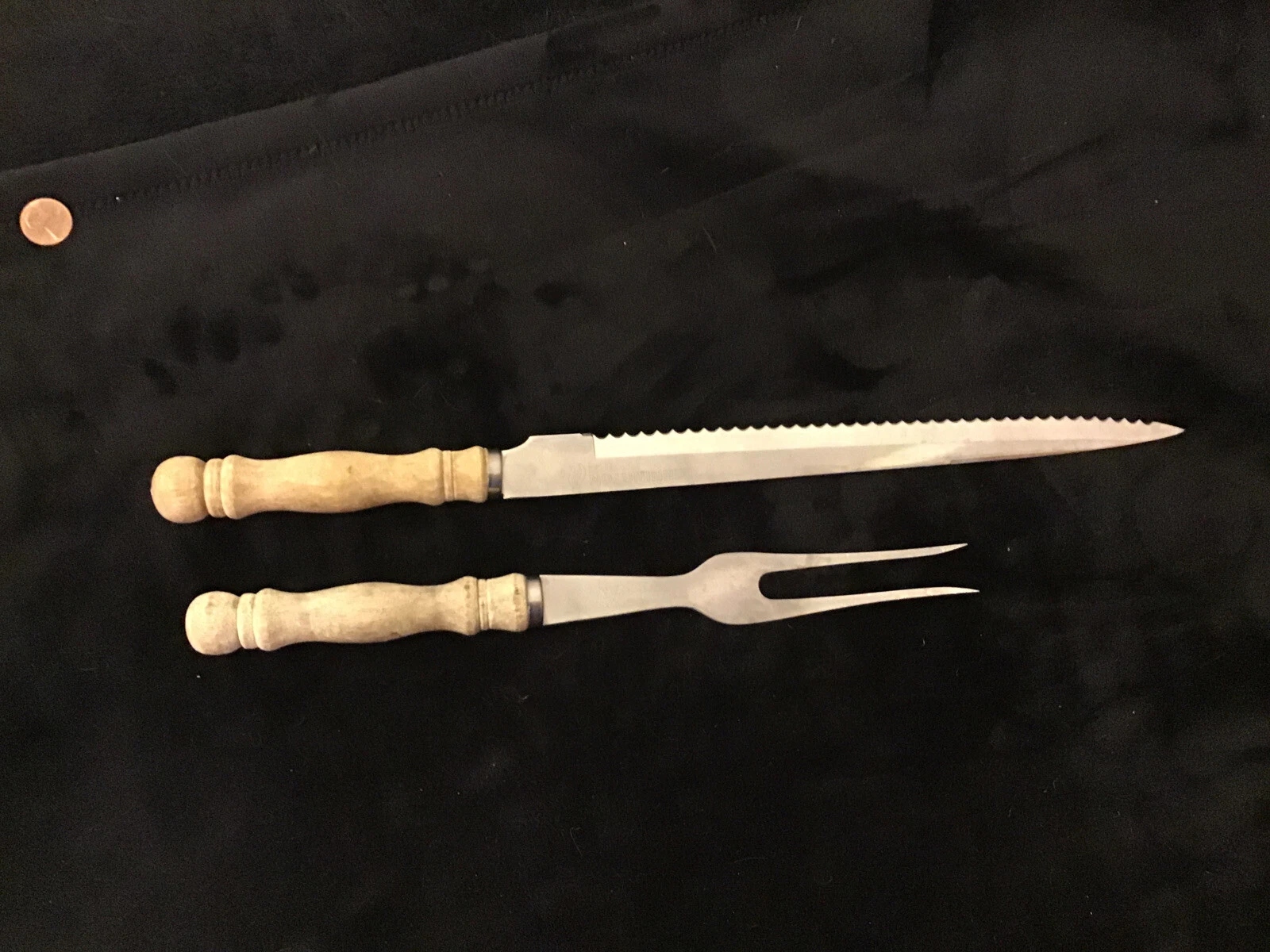 Vintage LIFETIME CUTLERY BENNINGTON FORGE Serrated Kitchen Knife Meat Fork