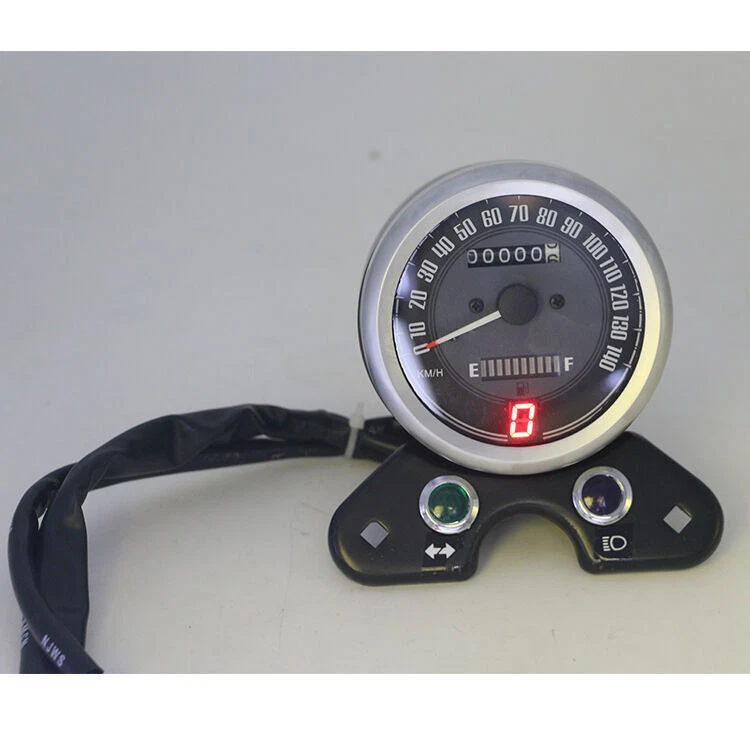 12V 9.5cm Negro Moto Odómetro Velocímetro Engranaje Pantalla Digital Para Honda Foto 4 de 4