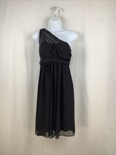 Davids Bridal Women Size 4 Sleeveless One-Shoulder Dress Black Formal Homecoming