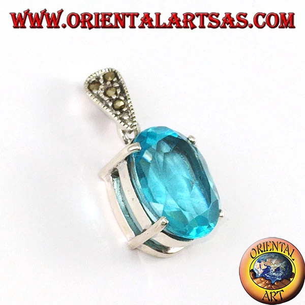 Pendentif En Topaze Citron En Argent Sterling 925 Fait Main G-65