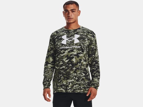 Under Armour Men's UA ABC Camo Long Sleeve Shirt 1366466-391 Marine OD Green - 第 1/2 張圖片