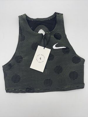 NIKE X OFF WHITE WOMEN'S TOP BRA CU2481-010 WMNS Sz XS NIKELAB TOP