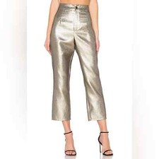 Show Me Your Mumu Metallic Gold-Glitter Hepburn Pant Size Medium