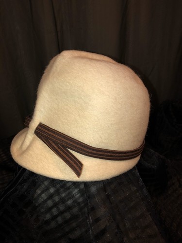 Vintage White Beaver Fur Hat Womens 