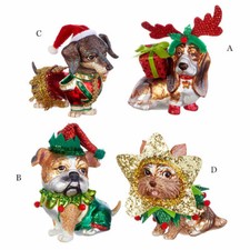 Whimsical Dog Glass Ornaments
