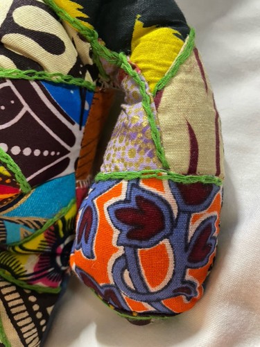 1 Kenyan Handmade African Fabric Plush Stuffed Teddy Bear Nursery Baby Toy 12x9" - Picture 8 of 17