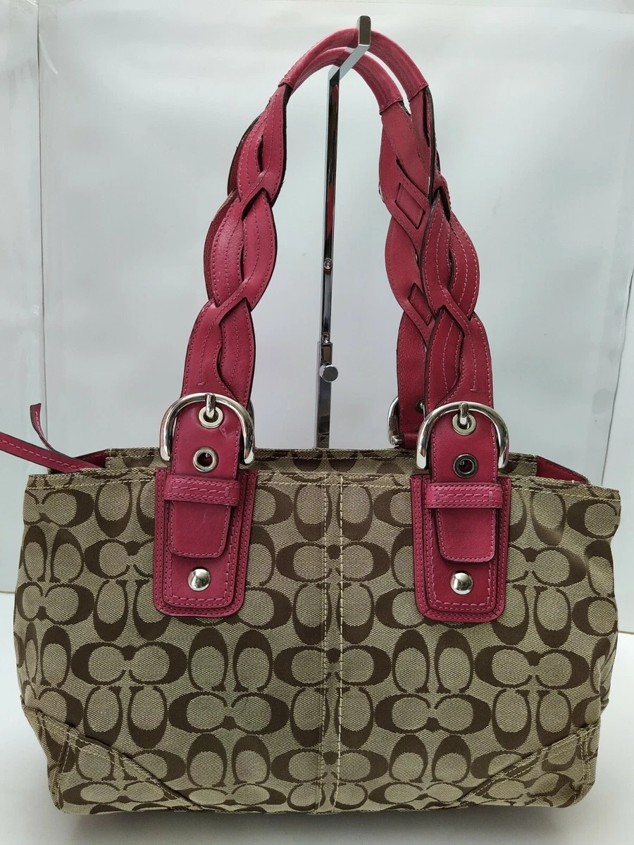 Braided leather shoulder bag with braided handles