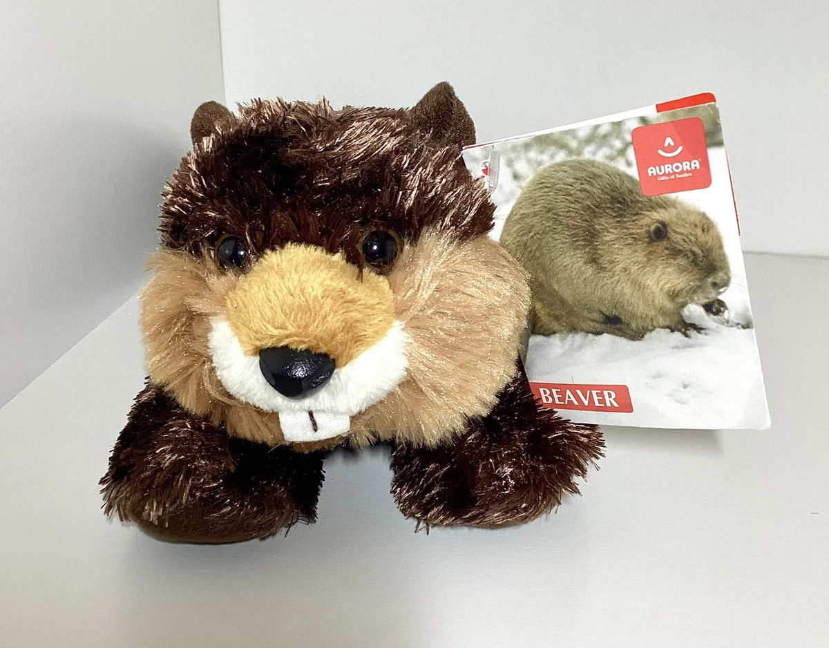 NEW Aurora World Inc Plush Sitting Beaver 9 Woodland Buck Tooth