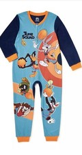 LOONEY TUNES Boys 4/5 Space Jam One Piece Pajamas Fleece Union Suit BUGS BUNNY