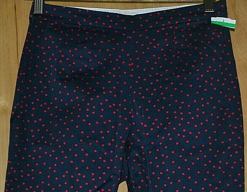 FILA Pantaloni alla caviglia donna COURT & ROWE blu con pois rossi sparsi gamba skinny taglia 00