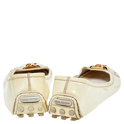 Louis Vuitton Cream Patent Leather Oxford Ballet Flats Size 39.5 - Picture 5 of 8