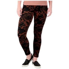 Cuddl Duds Double Plush Velour Leggings Oak Floral
