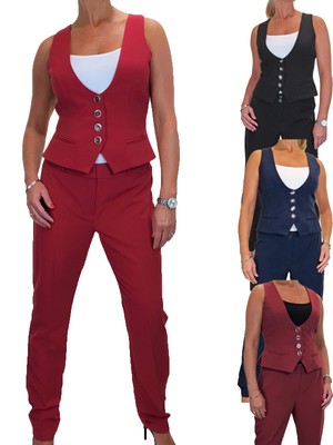Ladies Smart Waistcoat and Trouser Suit Washable Evening Work Office 10-20 | eBay
