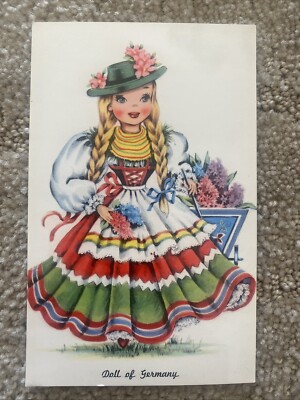 Vintage Postcard Dolls Of Many Lands Germany 1950s (unused)