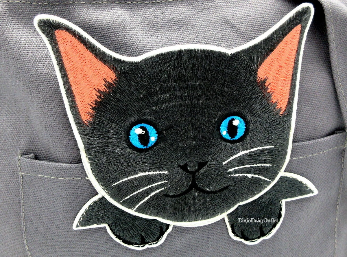 New Gray Canvas Embroidered Black Cat Print Crossbody Tote Food Bag | eBay