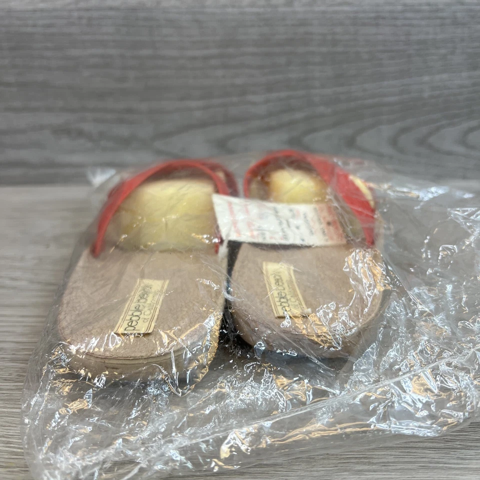 Sandalias de playa vintage nuevas con etiquetas Pebble Beach Of California para mujer rojo sol/bronceado talla 8 Foto 3 de 4