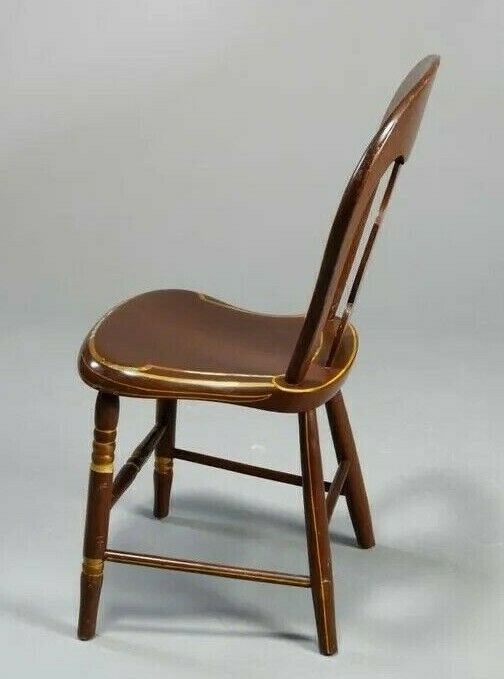 SET OF 6 ANTIQUE COUNTRY FOLK ART PAINT DECORATED DINING CHAIRS | eBay