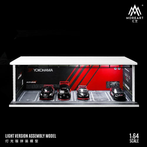 1:64 Diorama Car Garage Model LED Lighting Car Parking Lot Scene Display Model - Picture 4 of 43