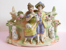 Vtg. Paulux Bisque Porcelain Planter - Made in Occupied Japan