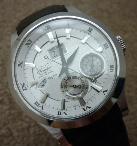 Vintage Seiko Premier Kinetic Perpetual Leap Year Mens Watch 7D48-0AA0