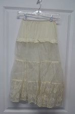 Vtg Off-White Crinoline Half Slip -Size Unknown - 27" long - Square Dance