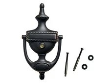 QCAA Solid Brass Door Knocker, Victorian Rope Type, 7-3/8, with 160 Degree Gl...