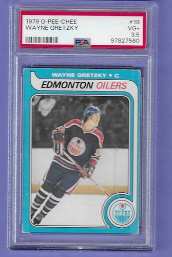 1979 O-Pee-Chee Hockey Wayne Gretzky Rookie HOF Blue Lines Oilers #18 PSA 3.5