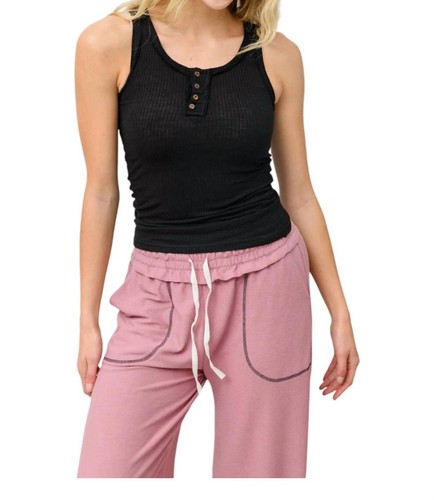 Canotta Zenana henley a costine taglia 1X