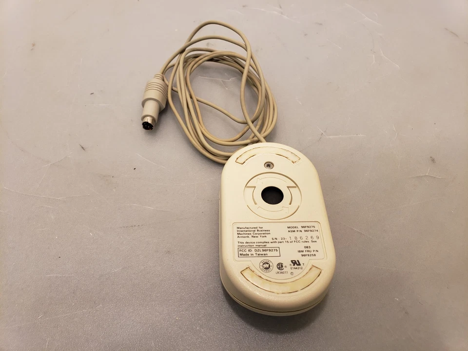 Vintage Retro IBM Mouse Mechanical Ball 96F9258 96F9275 Wired PS/2 *Tested - Image 4 of 4