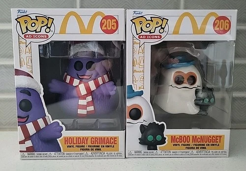Funko Pop McDonald's Ad Icons McBoo McNugget #206 & Holiday Grimace #205