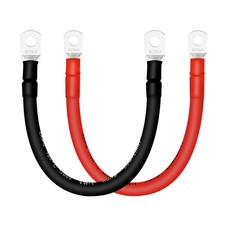 2 AWG Battery Cables with Terminals, 2PCS Copper 2AWG/M8/1FT