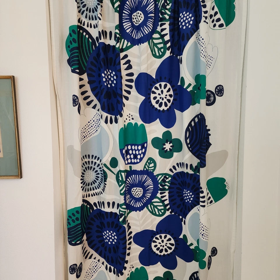 IKEA 1999 Retro Mod IRMELIN por Emma Hagman Flores Grandes (3) Paneles Cortina 85x56 Foto 3 de 4