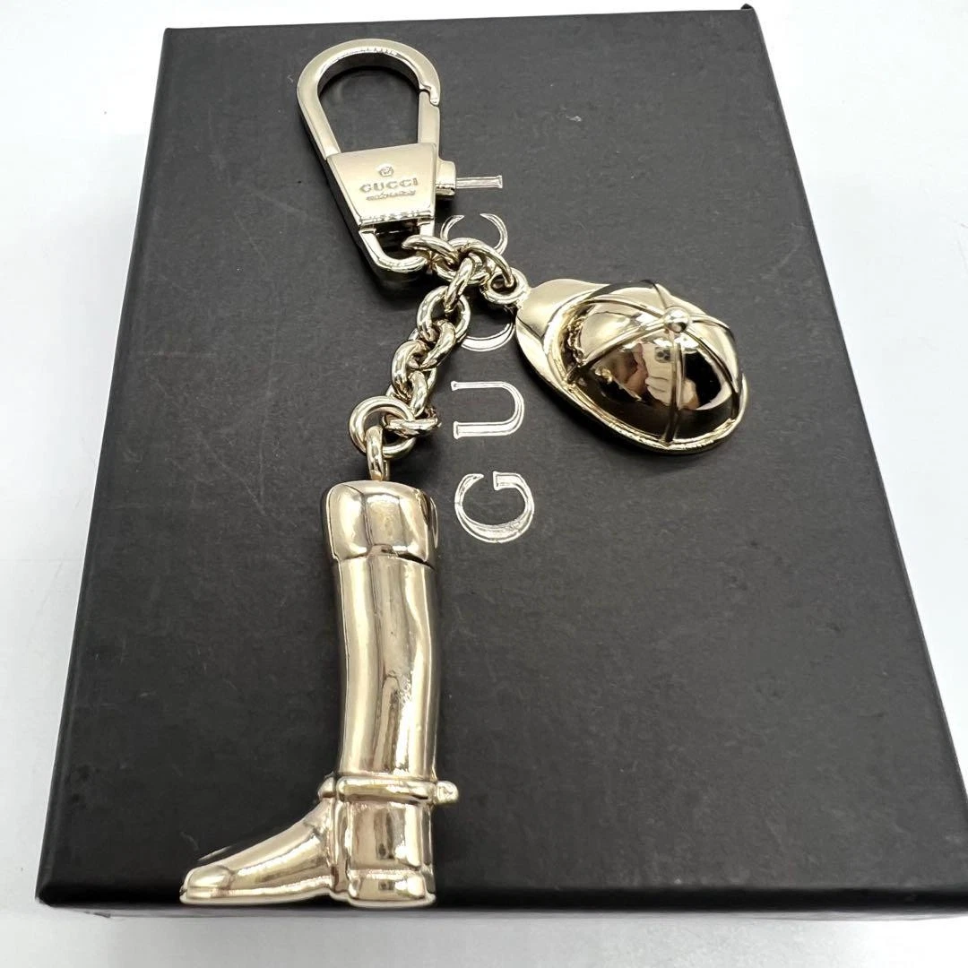 Gucci Stivali Oro Motivo Charm 11 5 cm Accessorio Firma Inciso Casual