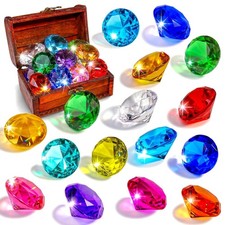 Large Colorful Pool Diamond Shapes Diving Toys Pirate Treasure Chest Set